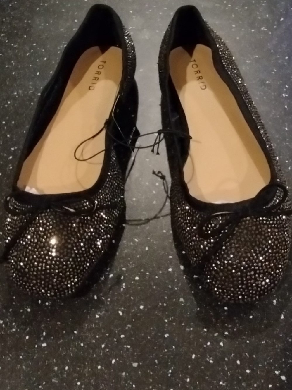 Torrid Black Rhinestone Ballet Flats